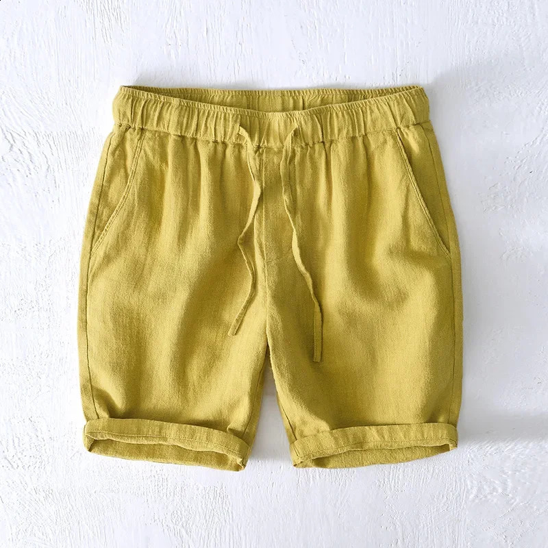 Cotton Linen Shorts Fpr Men Summer Fashion Loose Beach Holiday Man Casual Plus Size Drawstring 250813