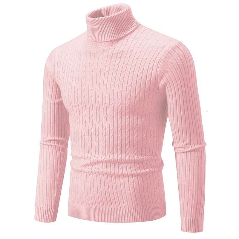 Automne et hiver Nouvel pull masculin couleur unie à cou chassé à cou tricot décontracté B5