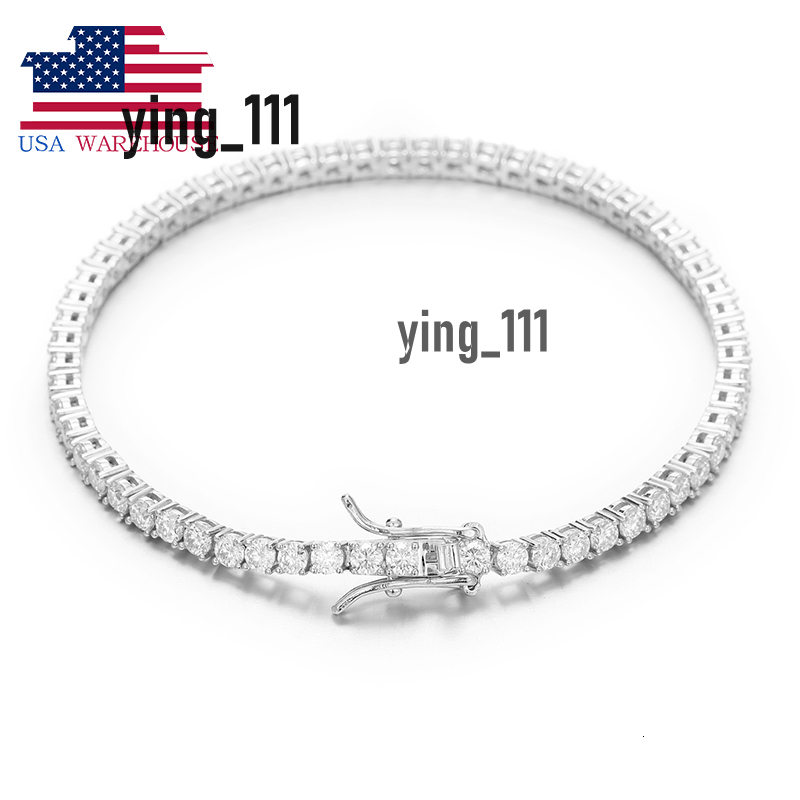 USA Warehouse 3mm VVS Moissanite Tennis Bracelet Hot Sale Womens Jewelry 925 Sterling Silver Diamond Tennis Bracelet