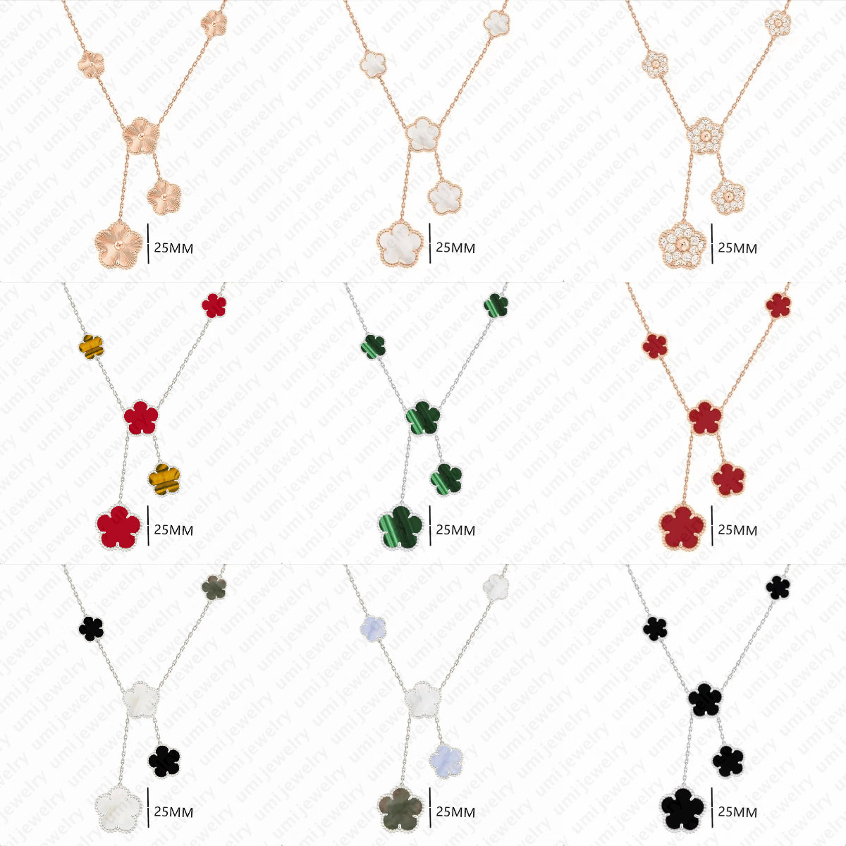 Colliers de mode femmes bijoux de créateur collier créateur pour femmes Vintage plaqué or rose nouveau style collier trèfle de taille différente