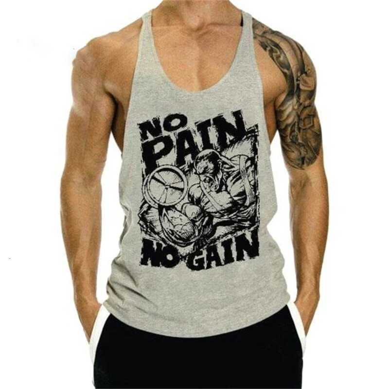 GYM Fitness Quick Dry Vest For Men No Pain No Gain Text Graphic 3D Printed Loose Sleeveless Tees Summer Sport Casual Street X250821