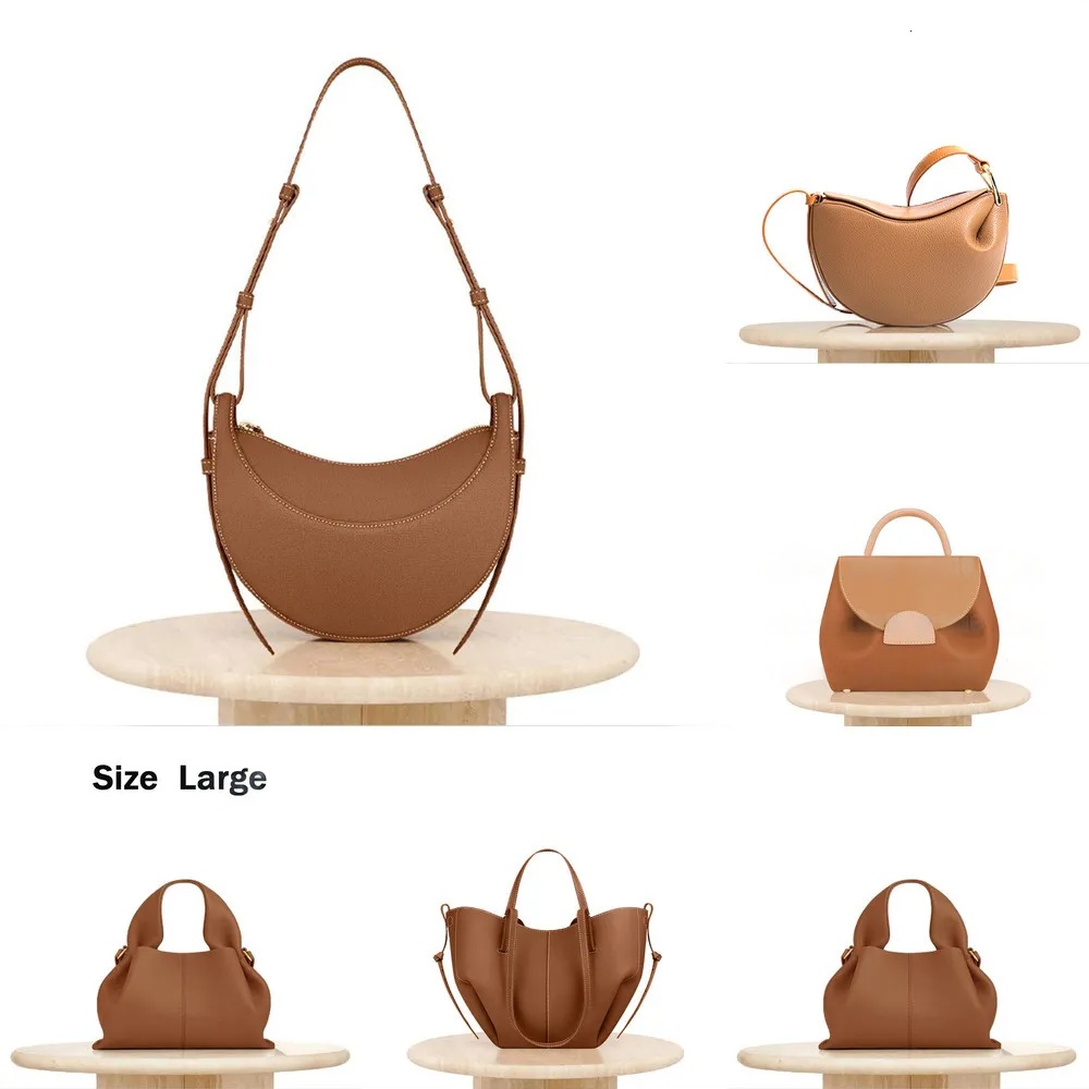 HalfMoon Calf Leather Hobo Bag Luxury Designer Crossbody Shoulder Bag for Women Solid Textured Mini Black Stitch High quality