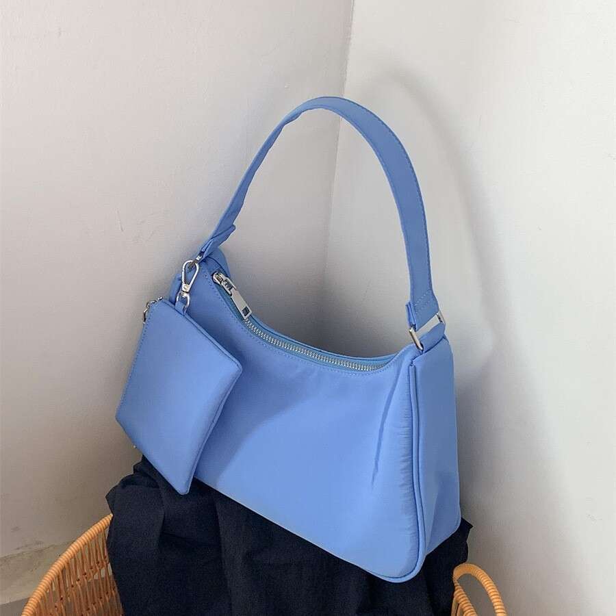 Niche Style Underarm Fashion Versatile New Small Square Textured Casual Handbag Nylon Bag For Women B5
