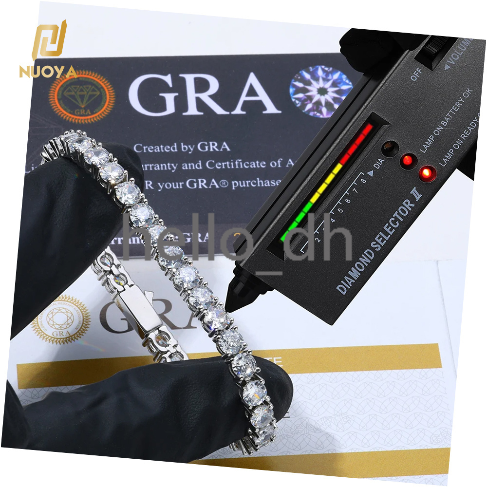 Custom 3/4/5MM Moissanite Tennis Bracelet GRA Certificate D Color VVS 925 Sterling Silver Tennis Chain Jewelry for Women