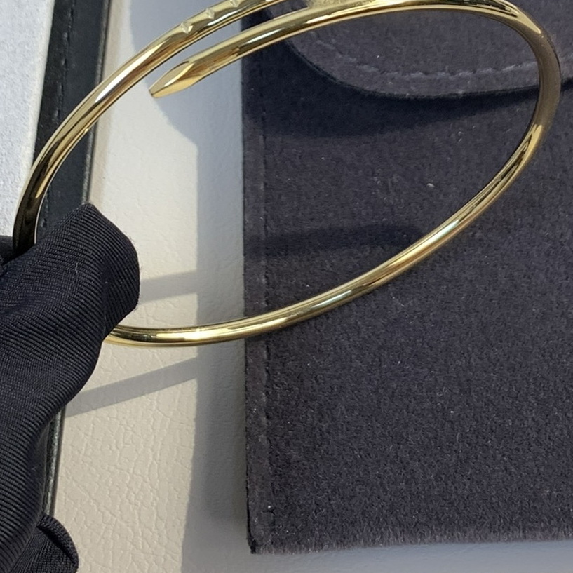 Fine nail without drill size 16-18 bracelet made of pure silver hollow tube with elastic opening and gold-plated 18K top quality anniversary gift 01