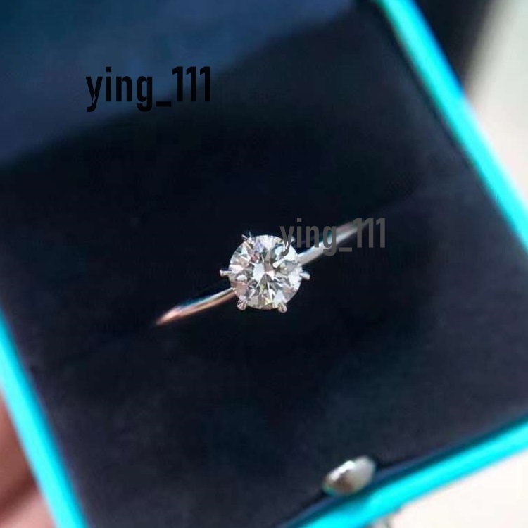 Classic 6 Prongs Solitaire Ring White Gold 0.5ct GRA Moissanite Diamond 14K Wedding Rings Jewelry Women