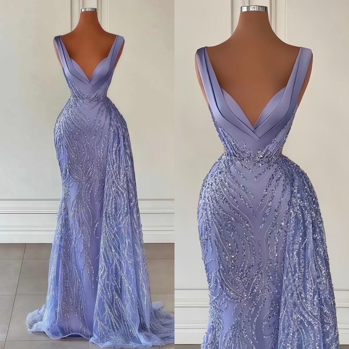 Superbes robes de bal personnalisées spaghetti bretelles sans manches robes de soirée sirène détachables