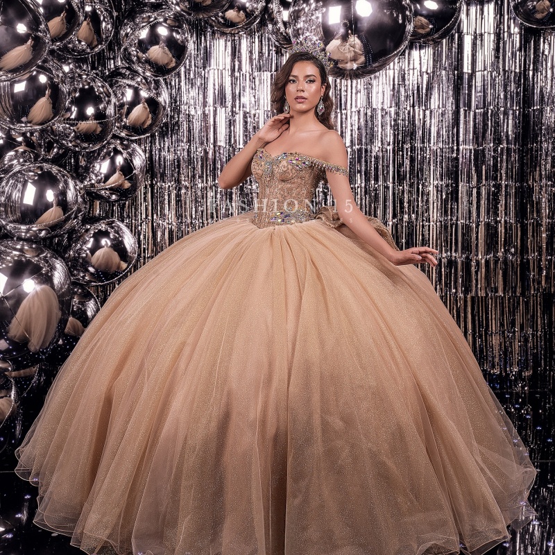 Champagne brillant princesse douce 16 robe quinceanera robes appliques perles cristal arc tull fête anniversaire vestidos 15 de anos