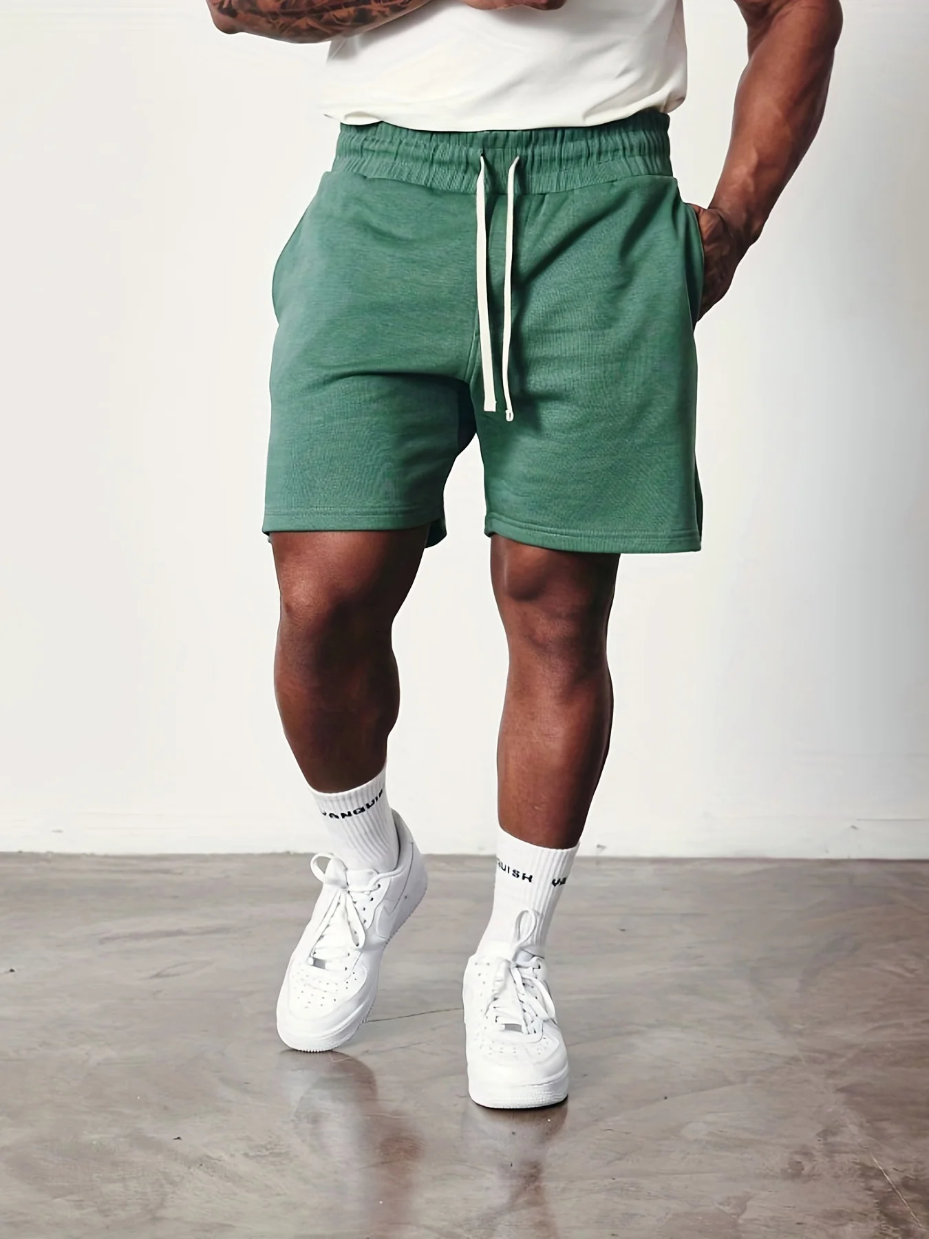 Sports and fitness shorts for mens summer running training basketball pants heavyweight cotton stretch casual 250822