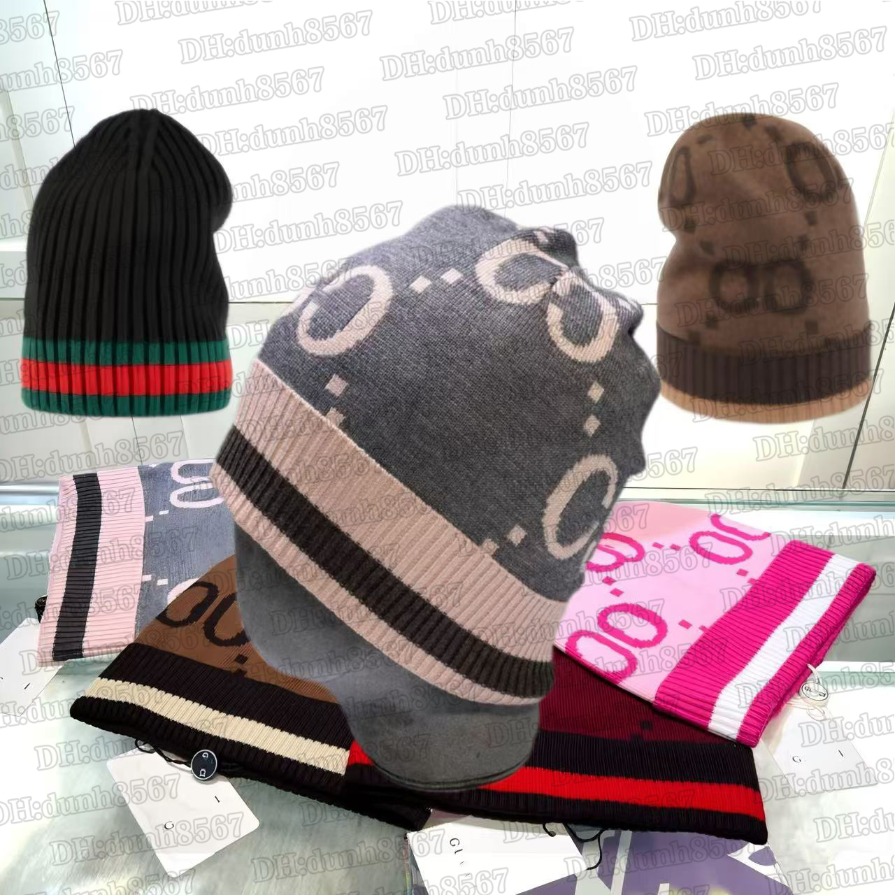 designer winter knitted beanie woolen hat women knit thick warm beanies G hats female bonnet beanie caps men and women warm towel knitted wool hat s