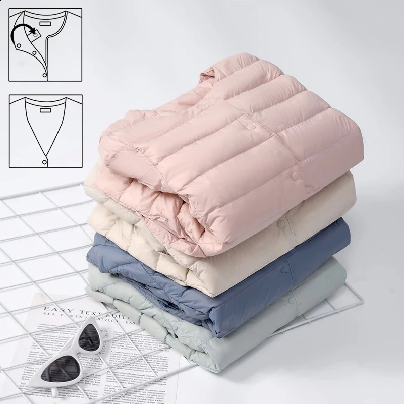 12 Colors Women Long Sleeves 90% White Duck Down Female Slim Warm Inner Ultra Lightweight Packable Ski Jacket Down Liner Jackets250821