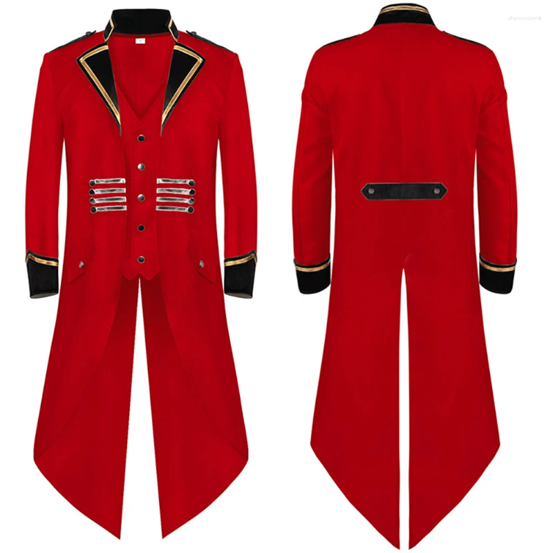 Men's Jackets Mans Outfit Tailcoat Victorian Tuxedo Swallow Tail Jacket Swallow-tailed Coat Trench