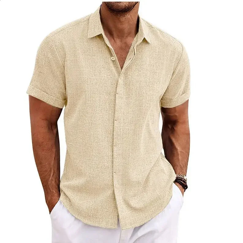 Double coton de haute qualité Double Plackeet Mens Cardigan manches courtes à la maison Summer Utilisation de la chemise à revers Style 2550821