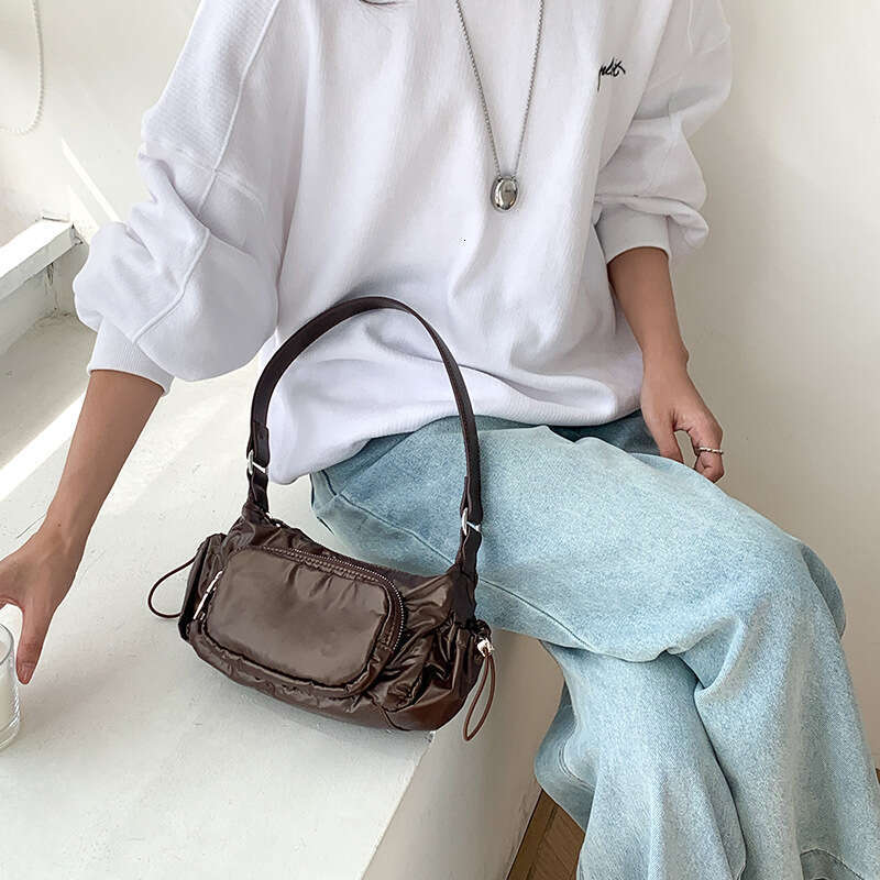 Korean Fashion Unique Niche Underarm Autumn Versatile Motorcycle Large Capacity Lightweight Shoulder Bag B5