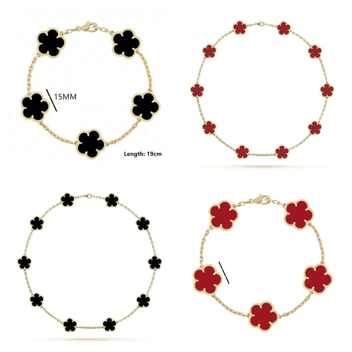 925S necklace designer necklace Bracelet Fashion Forward Clove Flower Jewelry Set Luxury 18kt Gold Neckpiece Available in Multiple Colors clover nec