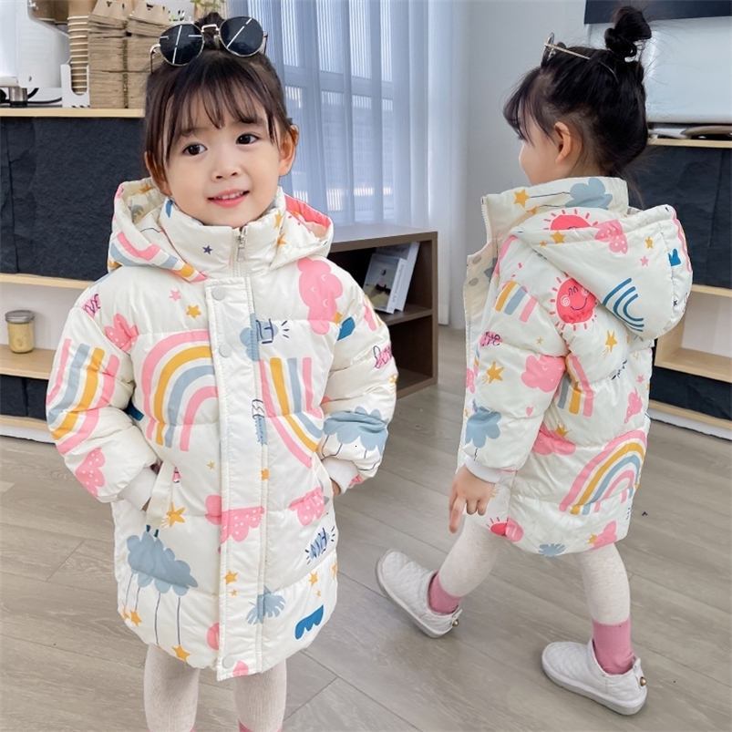 Girls Boys Down Jacket Winter Coats Children Clothes Hooded Windbreaker Coat For Kids 2-7 Years Cotton Warm Outerwear250821ww