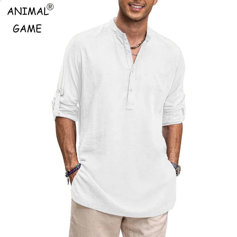 Chemises surdimensionnées en coton pour hommes chemises décontractées