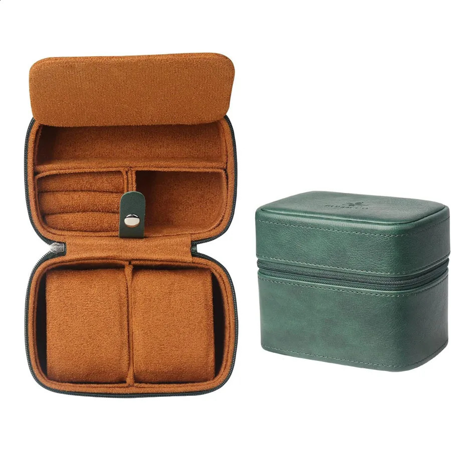 Boîte de montre en cuir Organisateur de voyage Sac de rangement rétro Cas de paquet Derme CowHide pour la montre Affichage portable 250818