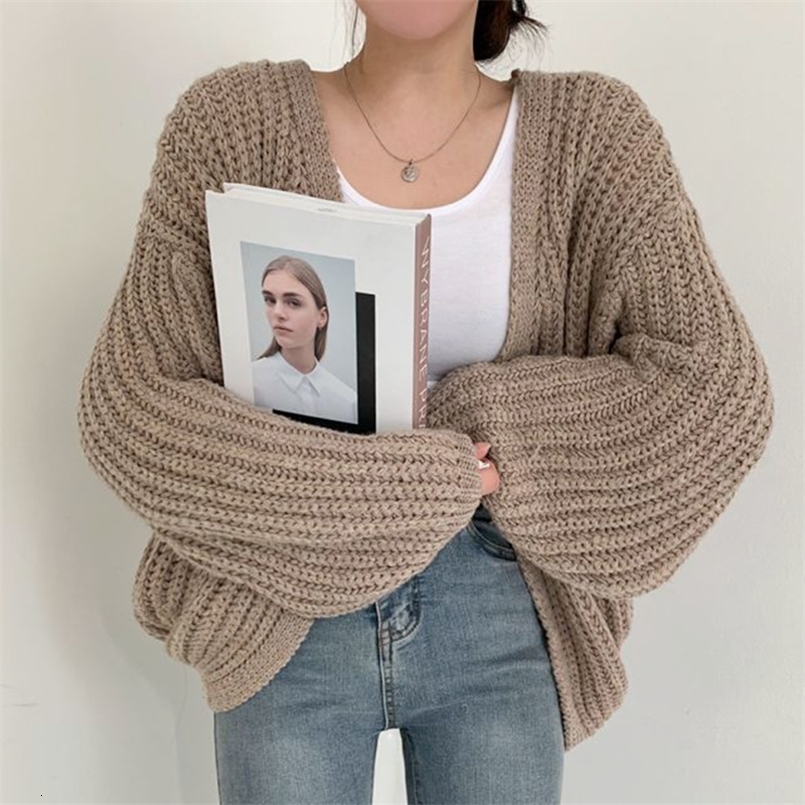 Vintage harajuku lanterne manche file du cardigan talon de streetwear d'automne coréen décontracté manteau chic wind paresseux y2k pull250821
