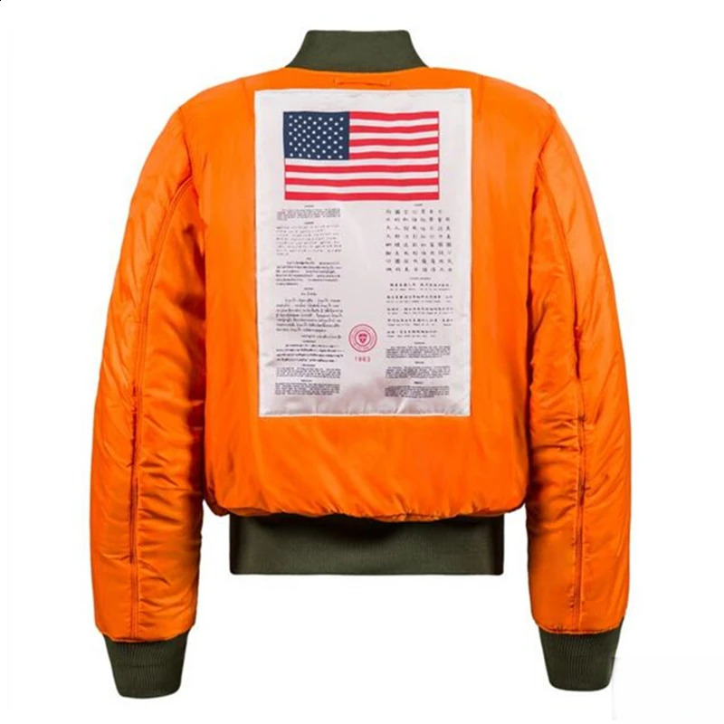 vintage double side winter jacket men coat bubble parka puffer warm bomber quilted pilot MA1 us air force military army 250822
