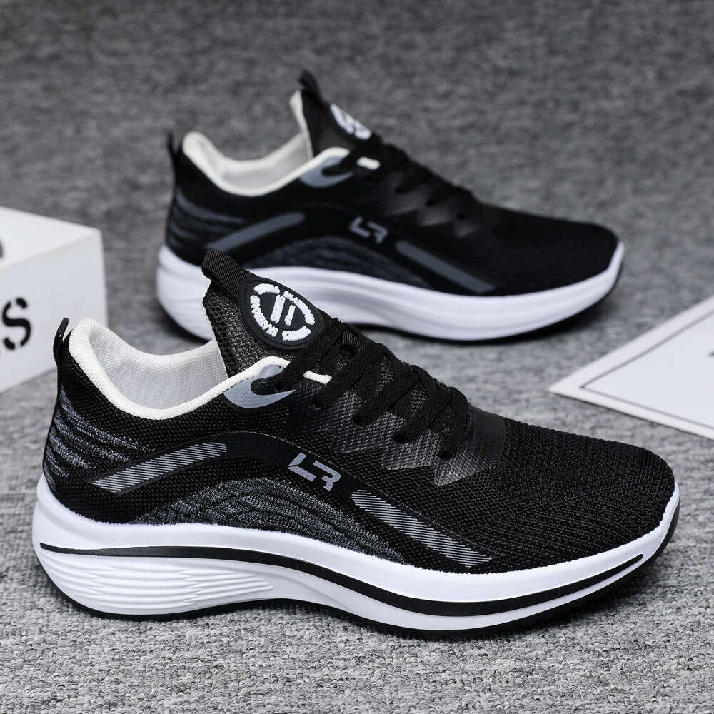Running Spring Summer New Men's Sports Versatile Knitted Breathable Low-top Student Shoes Men