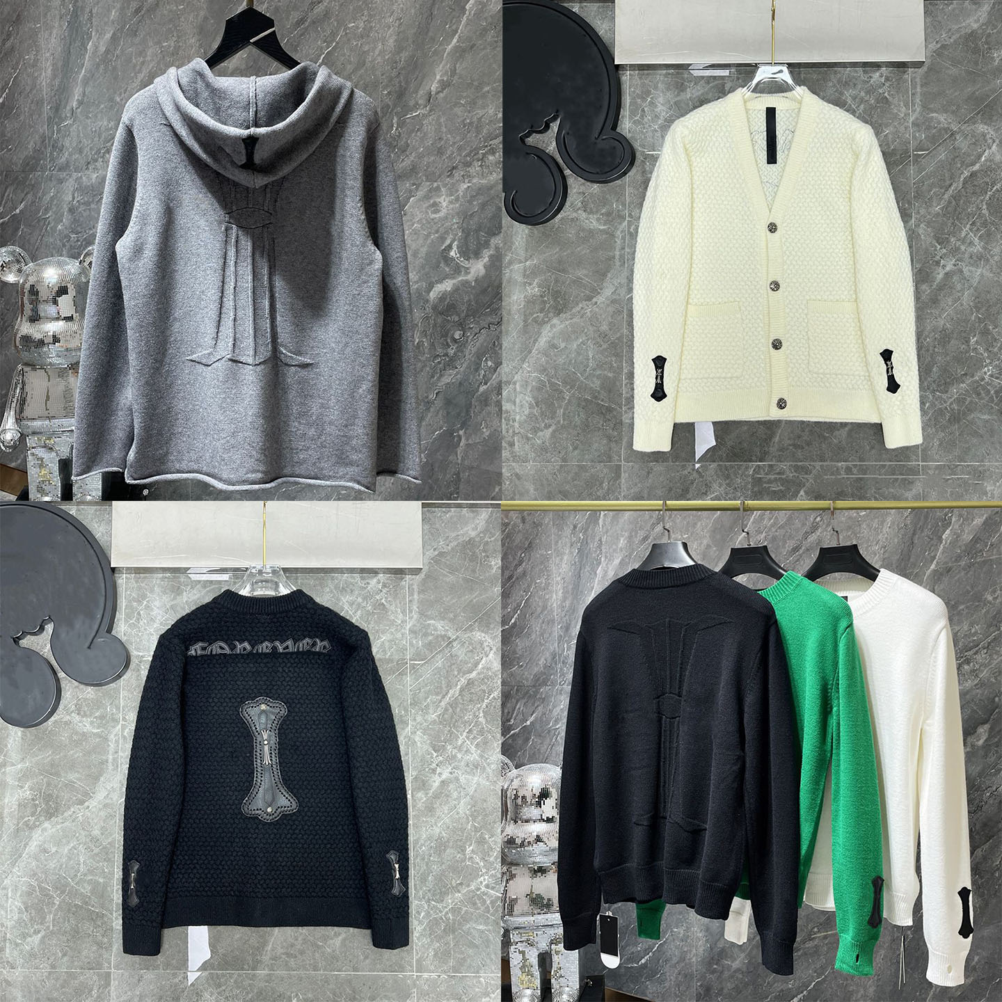 Designer Mens Sweater Cross Pattern Knitted Warm Cardigan Round Pullovers Womens Winter Coat Fashion Couple Outfit