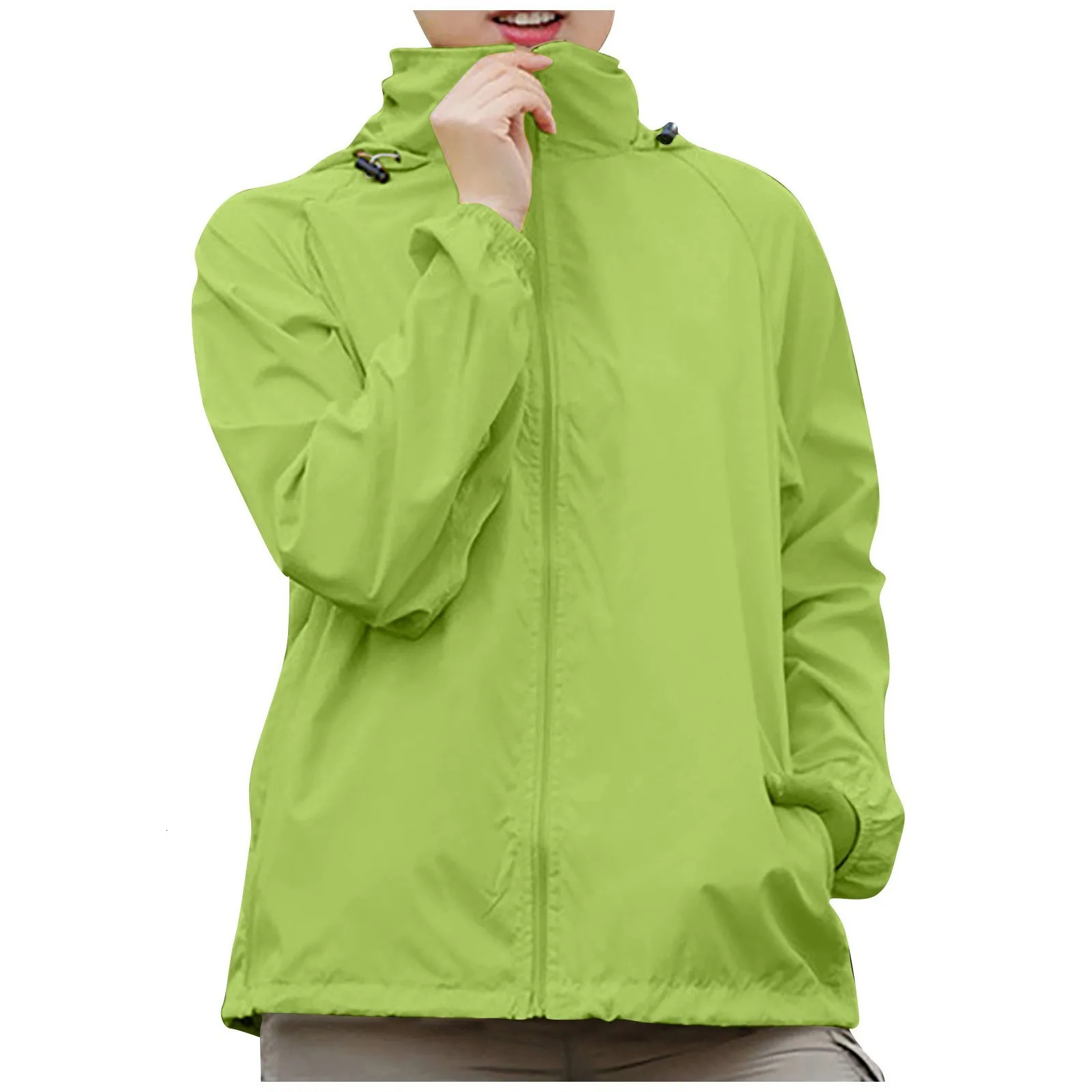 Fashionable And Basics Solid Colored Hooded Long Sleeved Jacket Windbreaker Waterproof Sun Outdoor Sports Climbing Trench 250822