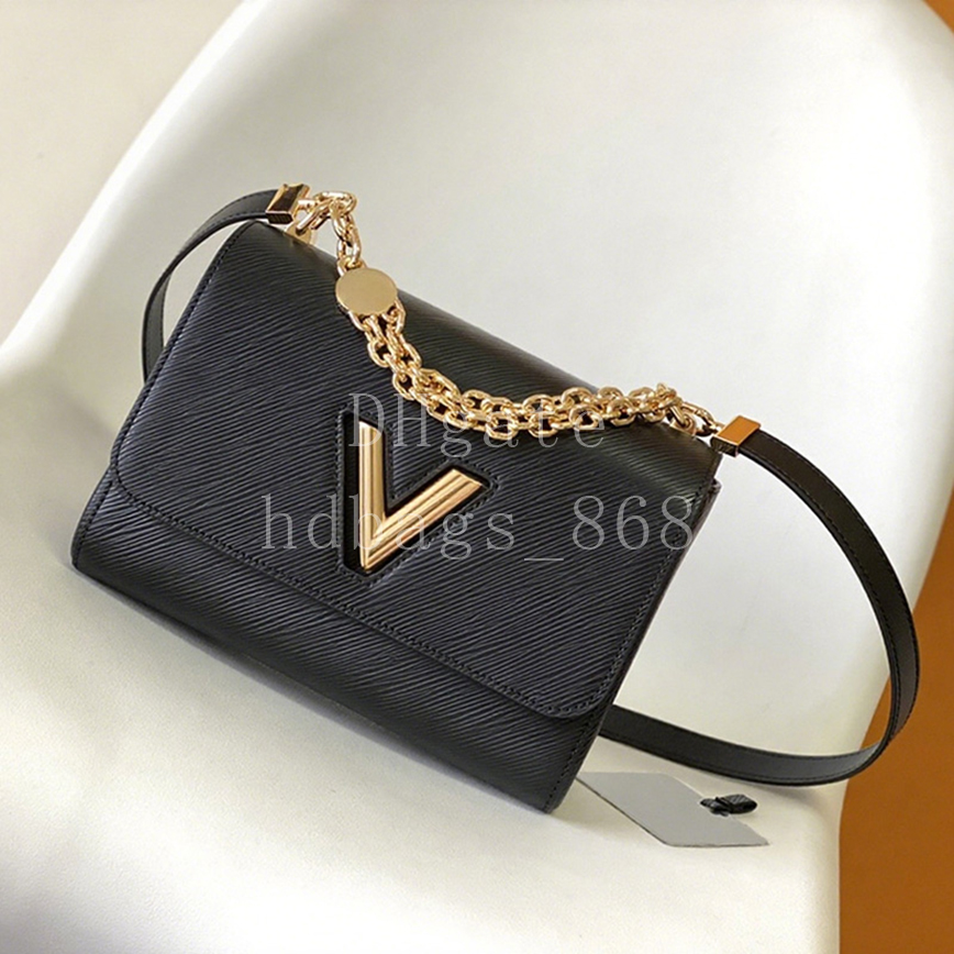 Mirror quality Twist Lock Designer Bags Flap bag Calfskin Leather Crossbody Bag Luxury Shoulder bag 23cm with Box LT03A3