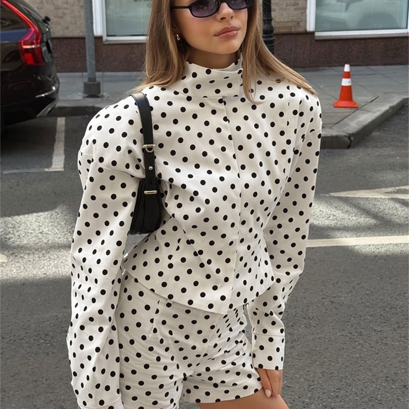 Tossy Fashion Commute 2 Piece-Set Shorts For Women Long Sleeve Patchwork Contrast Shirts Coat And Female Shorts Outfits Summer250822