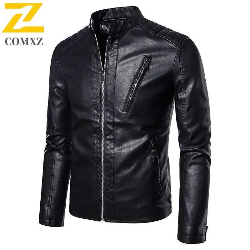 Veste en cuir vintage Mente automne beau collier de baseball noir britannique en cuir en cuir en cuir de vent