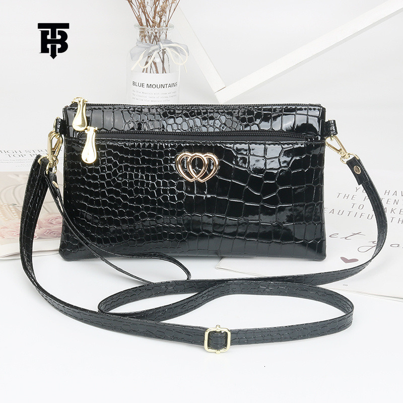 TB BHULAMTE Women's Luxury Middle Aged Mom Shoulder Bag Shining Crocodile Texture Casual Handbag Phone Bag Coin Bag Free Shipping Designer Bag