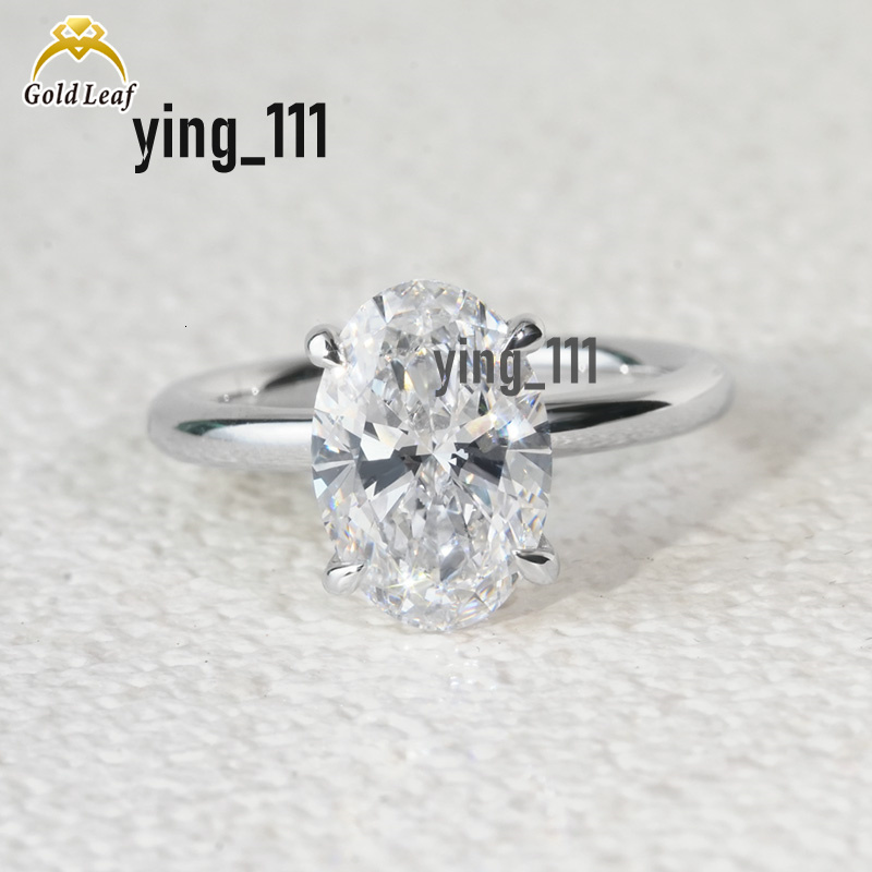 Custom Jewelry IGI Certificate 14k 18k White Gold d Vvs 1ct~3ct Oval Cut Ring of Classical Lab Grown Diamond Ring