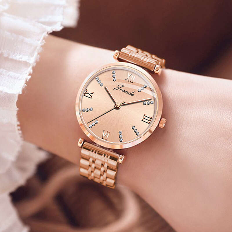 Brand Luxury Fashion Ladies' Wristwatch Stainless Steel Gold Mesh Strap Women's Quartz Watch H7103