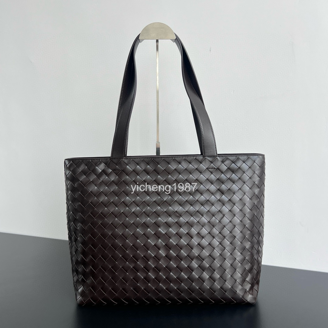 Grand sac de créateur Premium Tote homme en cuir de vachette avec sac bandoulière tissé à la main 12a qualité miroir V1554