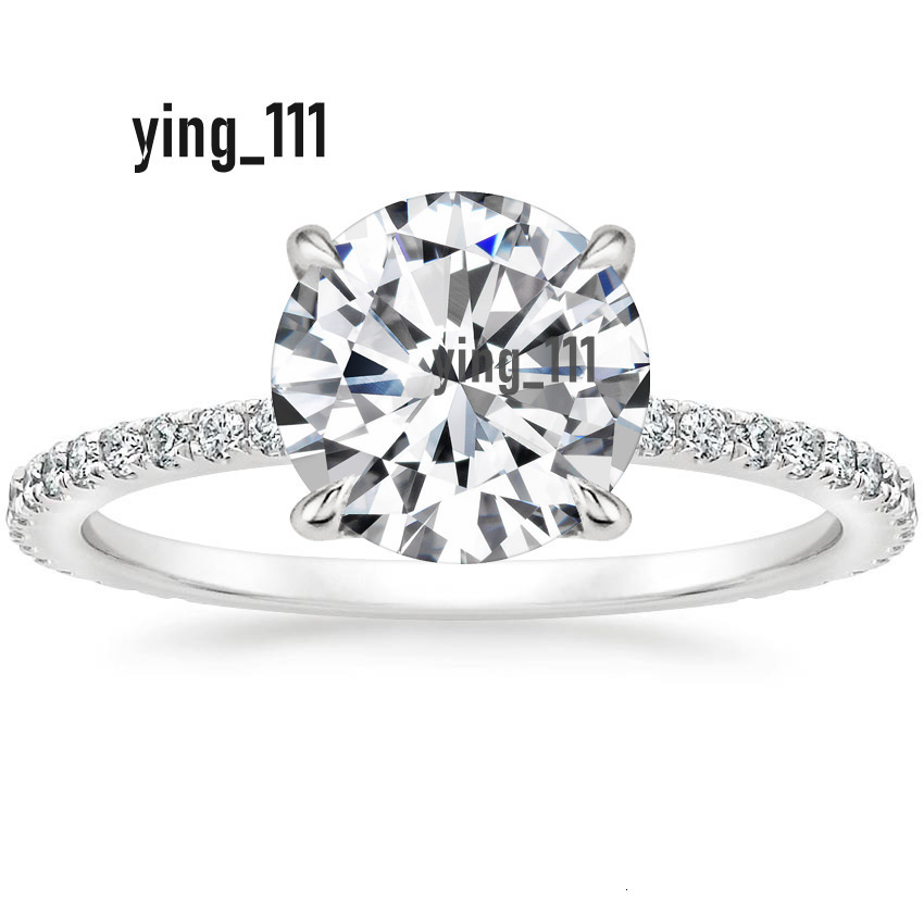 Moissanite 925 Sterling Silver Engagement Ring White Gold 2ct Round Brilliant Cut Moissanite Diamond Wedding Ring