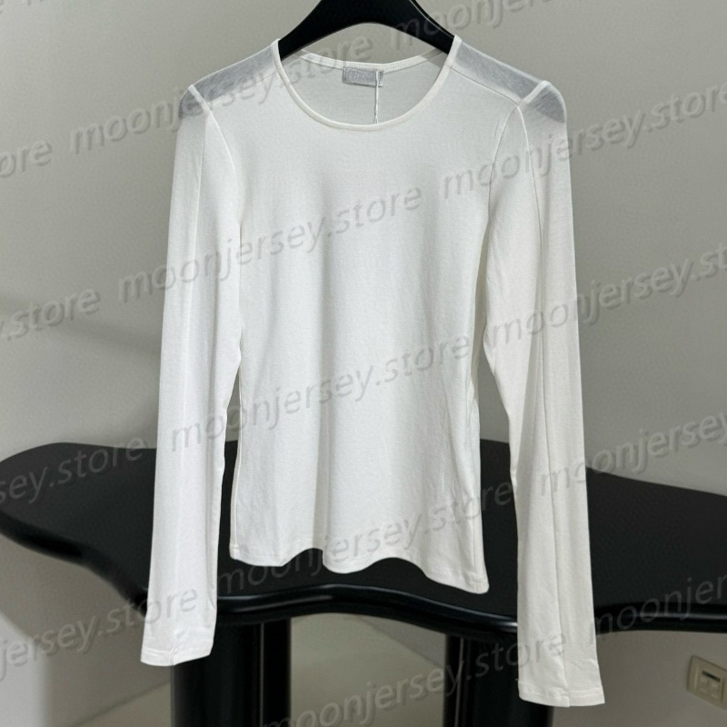 Designer Shirts with Long Sleeve Casual Style Round Neck Tees Soft Knitted Shirts 32217