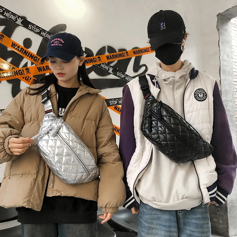 Hiver Down Sac de taille dames fanny pack téléphone pack er femelle sac de ceinture décontractée unisexe crossbody sacs coffre 250815