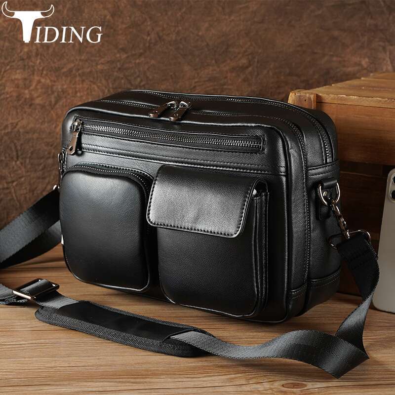 Men's Cowhide Crossbody Outdoor Leisure Crazy Horse Shoulder Bag Fashionable and Simple Genuine Leather Handbag