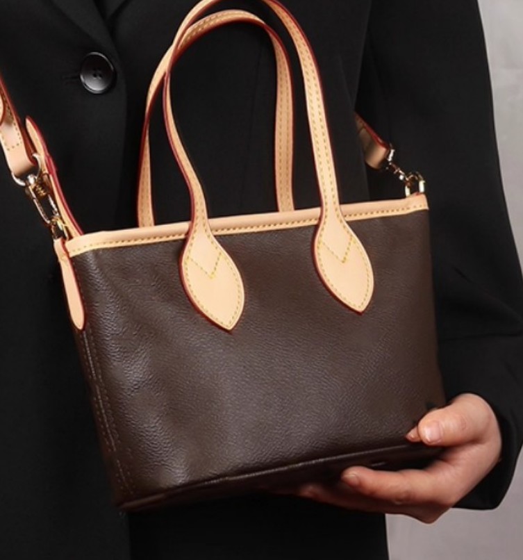 women leather shopping bag mini BB 18cm Handbag with zipper Genuine Leather bag shopping bag shoulder Ebene mini Purse tote with dust bag code