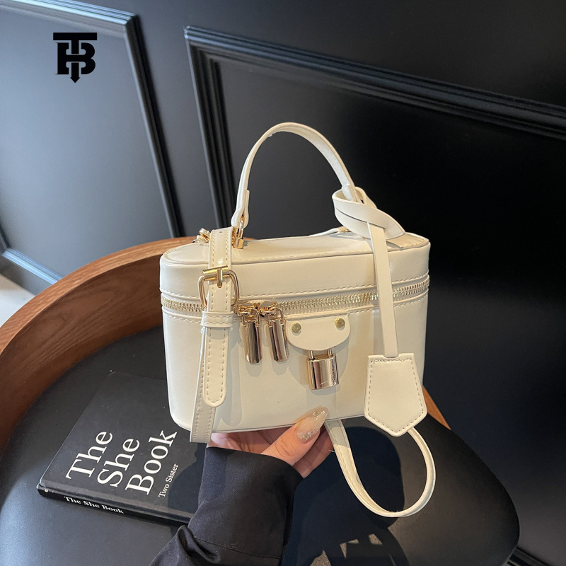 TB BHULAMTE Women's Minimalist Small Square Mini Handbag, Shoulder Bag - PU Tie-Dye Off-White Sequined Purse, 20-30 cm, Single Strap, Nylon Lining,