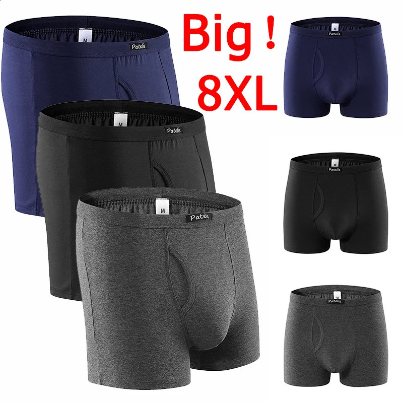 Boxers de sous-vêtements pour hommes Plus taille 6xl / 7xl / 8xl 95-220kg Big Size Cotton Palette Homme Boxer 250821
