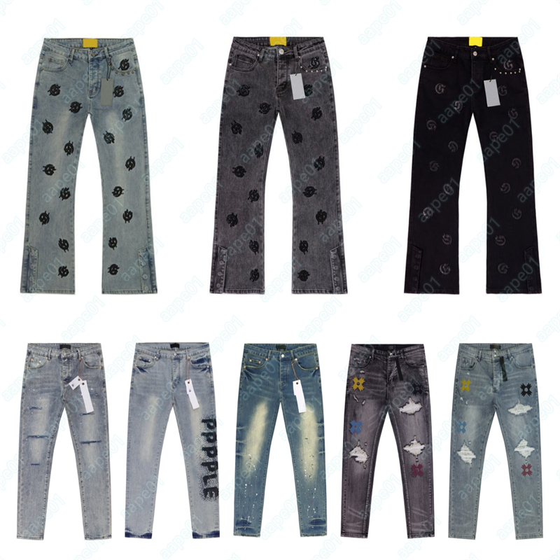Designer Fashion Men's Jeans Tight Stretch Jeans Men's Punched Casual Straight leg Jeans Womens Jeans Motorcycle Pants Size 28-38