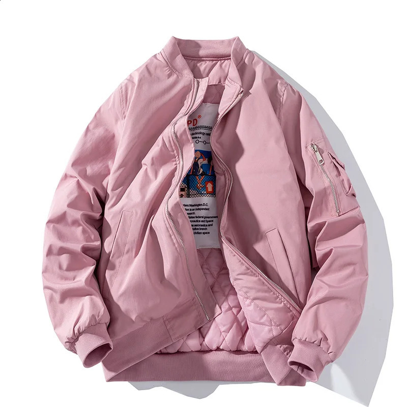 Bomber d'hiver veste hommes femmes veste pilote de la force de la mode solide de baseball décontracté manteau de baseball mâle couple automne bla