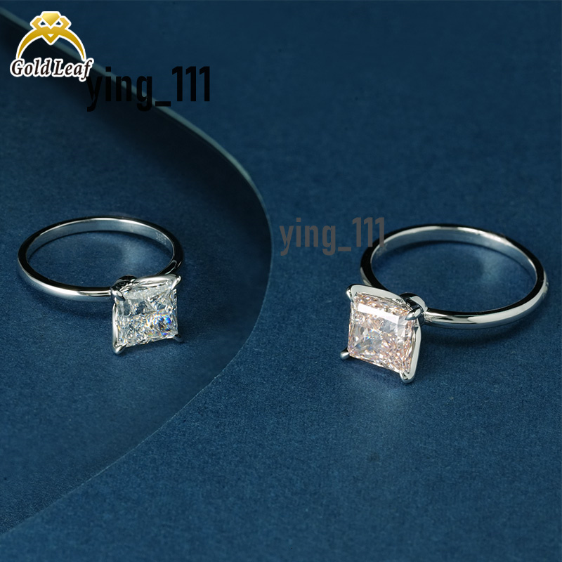 IGI D VVS 1CT 2CT Princess Cut Lab Grown Diamond Ring 18K 14K White Gold Cultivated Diamond Ring Fine Jewelry