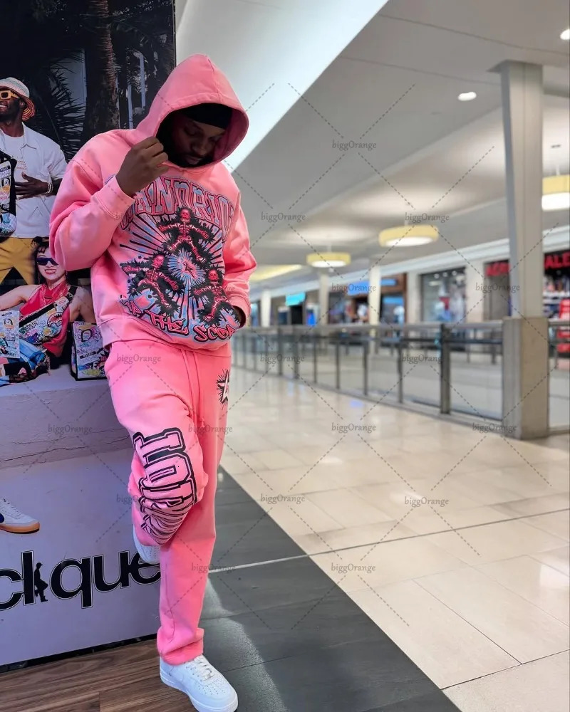 American Street Hiphop Retro Personalized Letter Pattern Fashionable Versatile Men Suit Harajuku Casual Loose Sweatshirt Women 250822