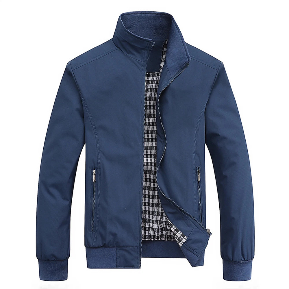 Fashion Autumn Jackets Men Casual Solid Color Bomber Jacket in Outwears Baseball Overcoat Clothing Mens 6XL 250822