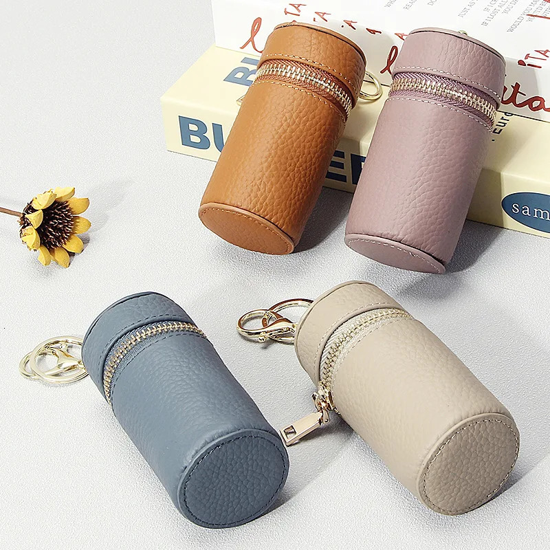 Portable à la main de maquillage en cuir authentique sac en cuir sac de trèfle mini sac de cosmétique de voyage support de rouge à lèvres 250818