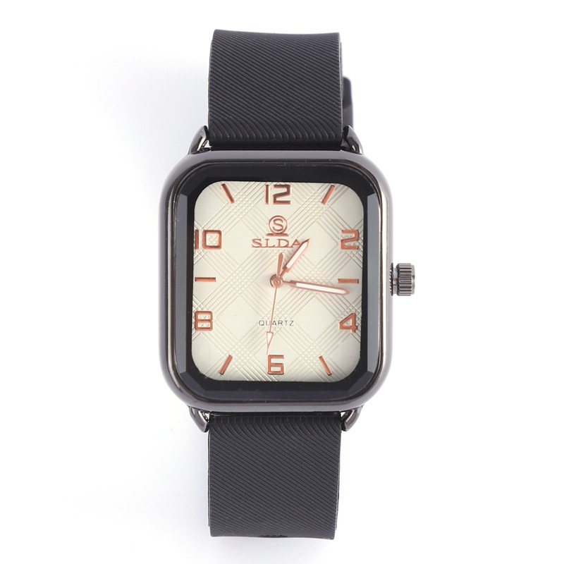 Rectangular personnalisé numérique Men de montre étudiant étudiant mode décontracté Slicon décontracté Quartz Watch Men