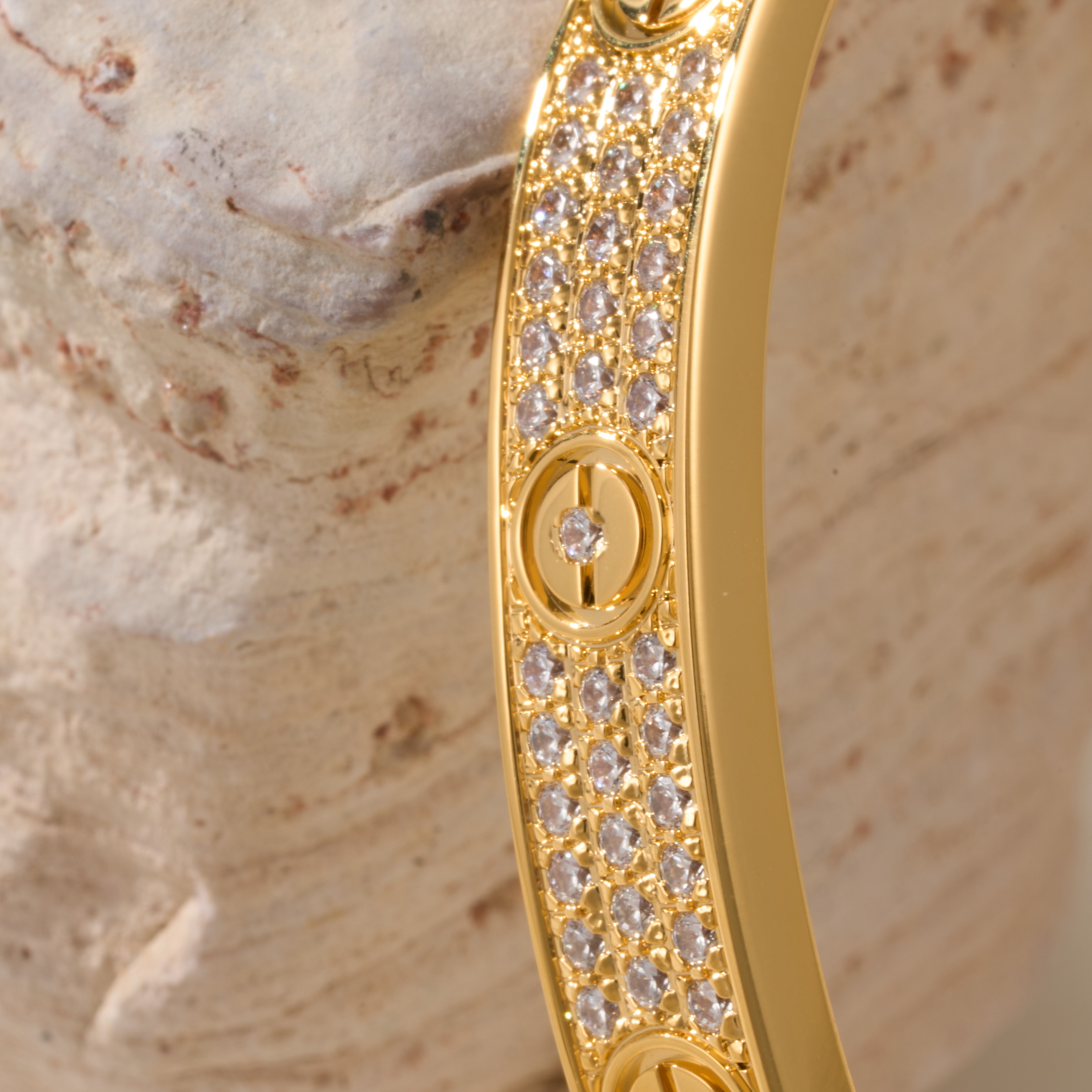 ADITA L0VE bangle Inlaid crystal Titanium steel gold plated 18 K bracelet 16-20 size With counter box TOP quality for man bangle ladies premium gift