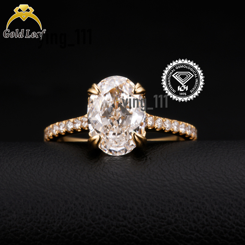 Custom 18k Gold Engagement Ring With Lab Grown Diamond Oval IGI GIA Certified 1CT - 5CT CVD HPHT Lab Grown Diamond Ring